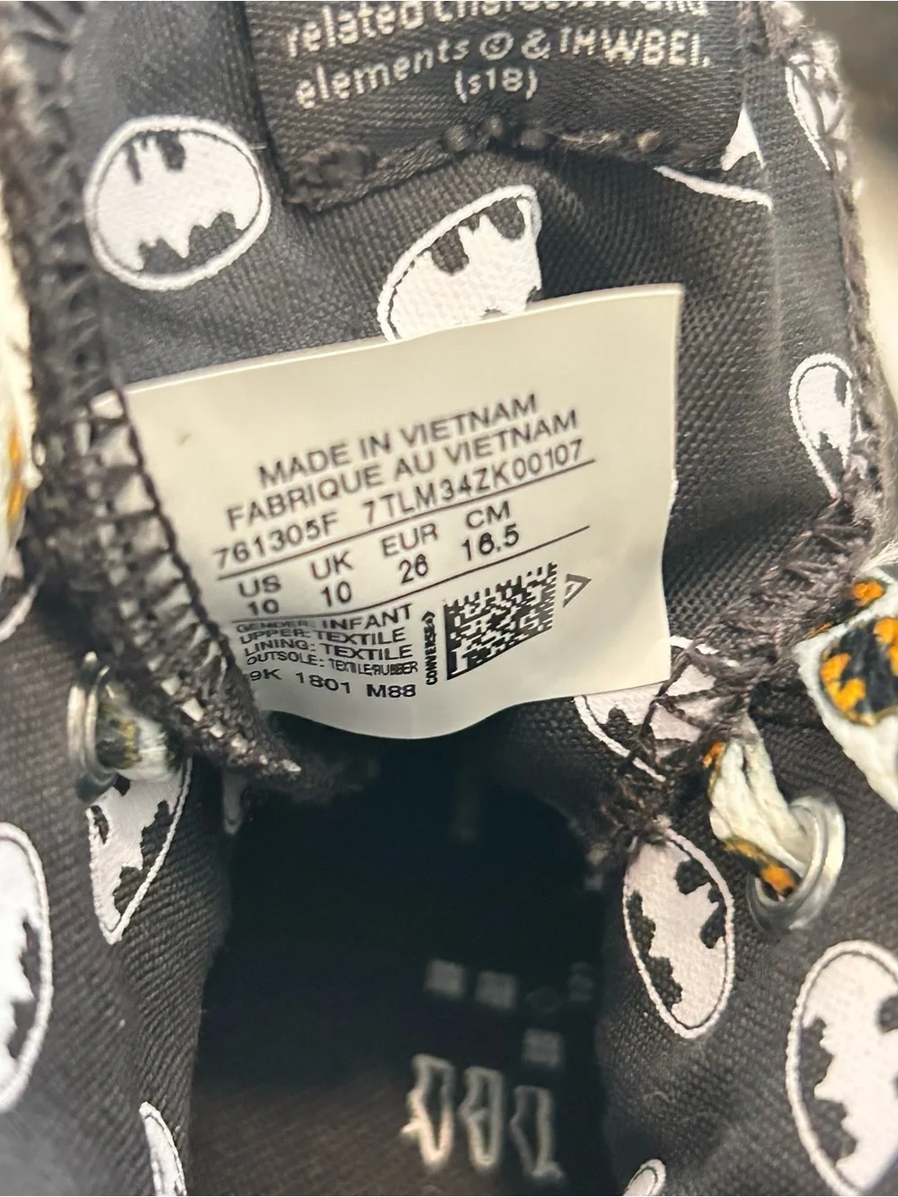 Converse Chuck Taylor All Star Batman DC Comics Black High Top Kids Size 10